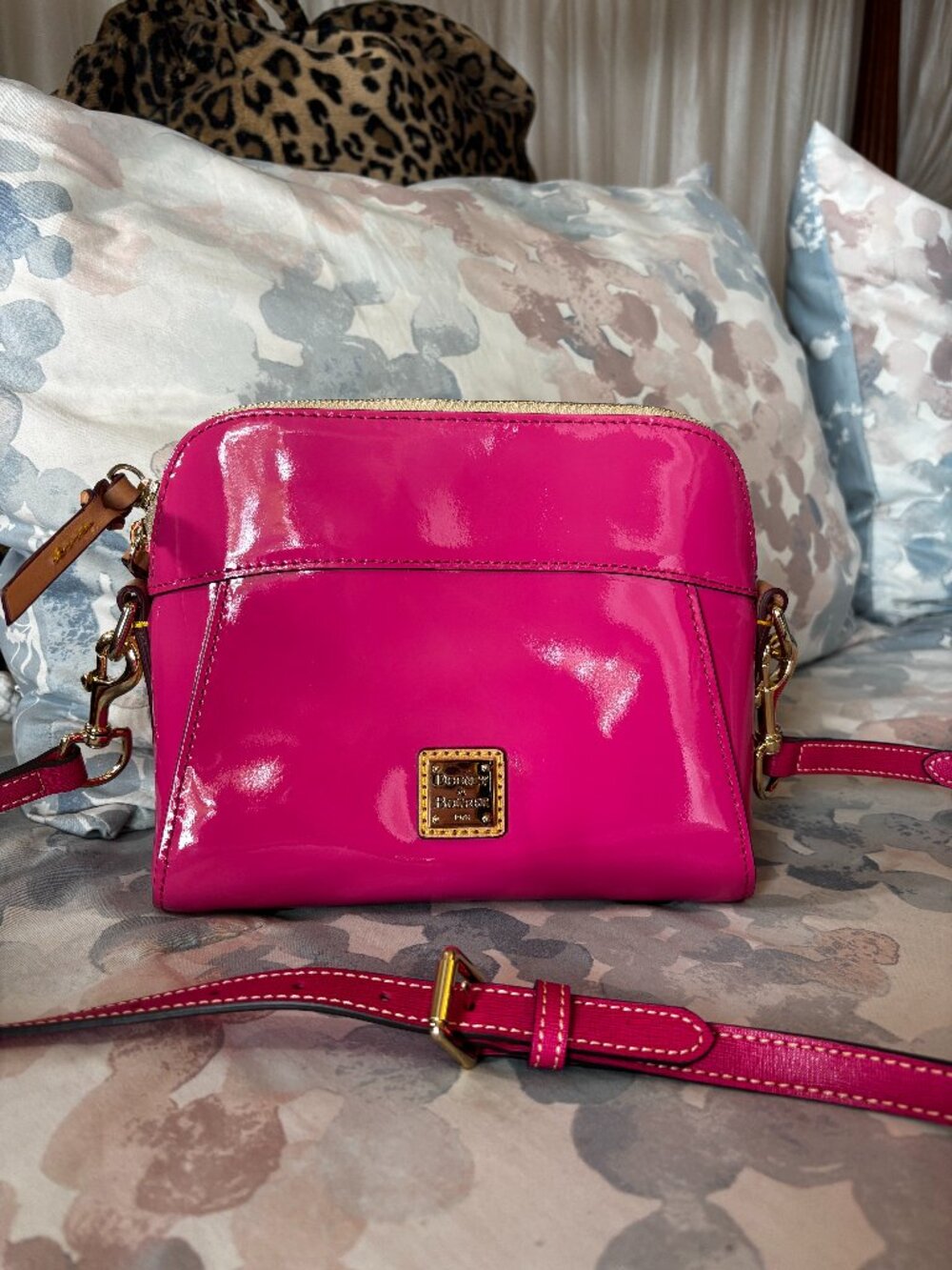 Dooney & Bourke Fuchsia Patent Leather Cameron Crossbody Bag